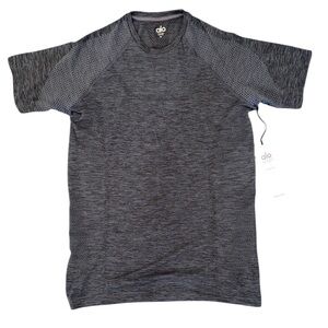 New Alo Yoga Men's Amplify Seamless Performance Shirt - Black Heather - Medium